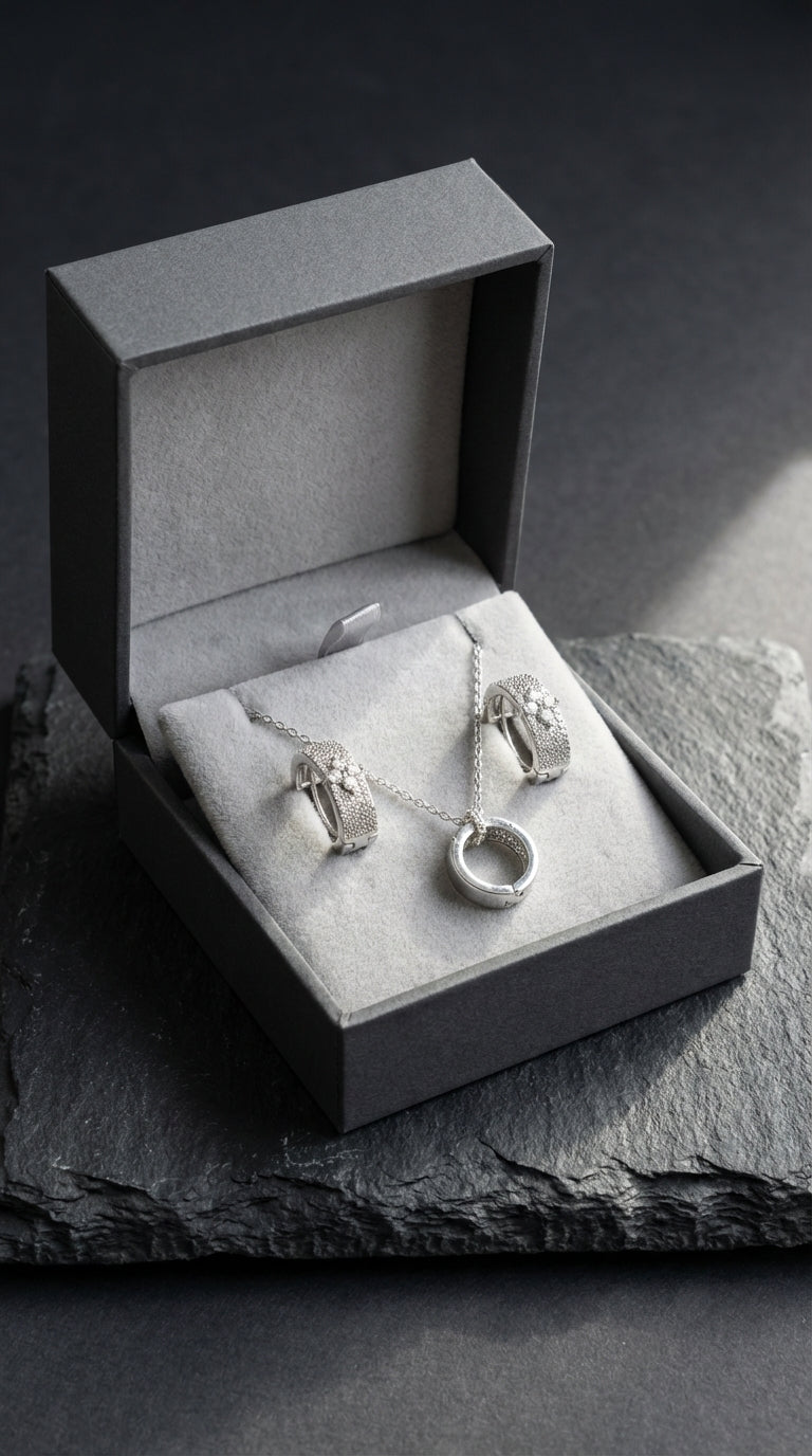 Royal Emerald Green Zircon Bridal V-Necklace & Floral Drop Earring Set